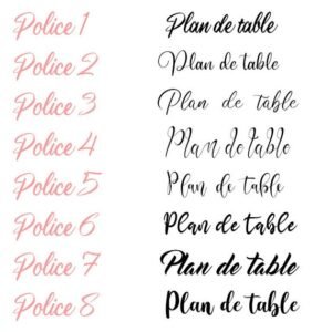 Stickers Plan de Table Sticker plan de table polices