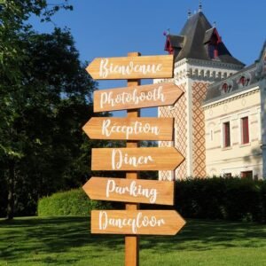 Fléchage accueil mariage château