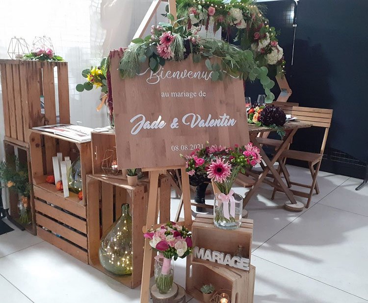 Panneau de mariage en bois