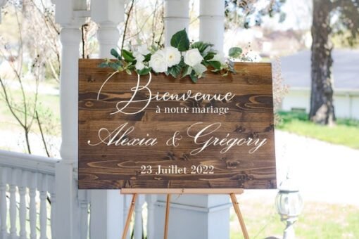 Panneau De Bienvenue Mariage En Bois