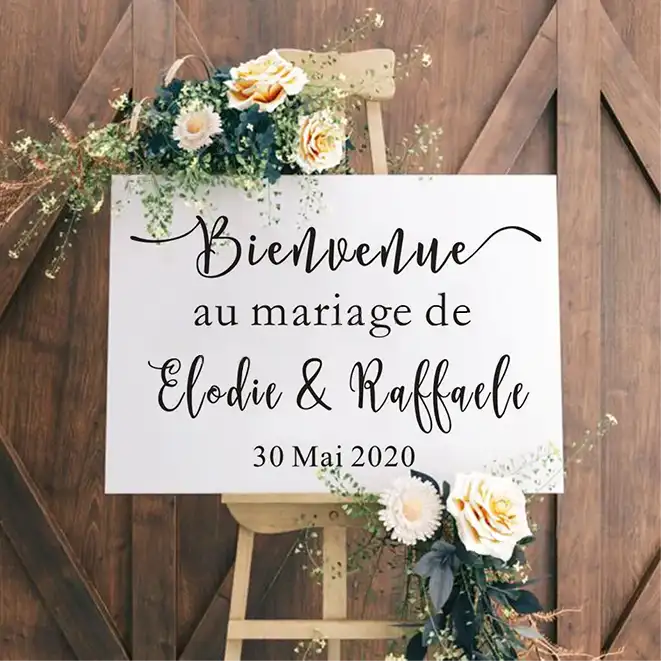 Stickers Panneau De Bienvenue Mariage stickers personnalisé bienvenue mariage