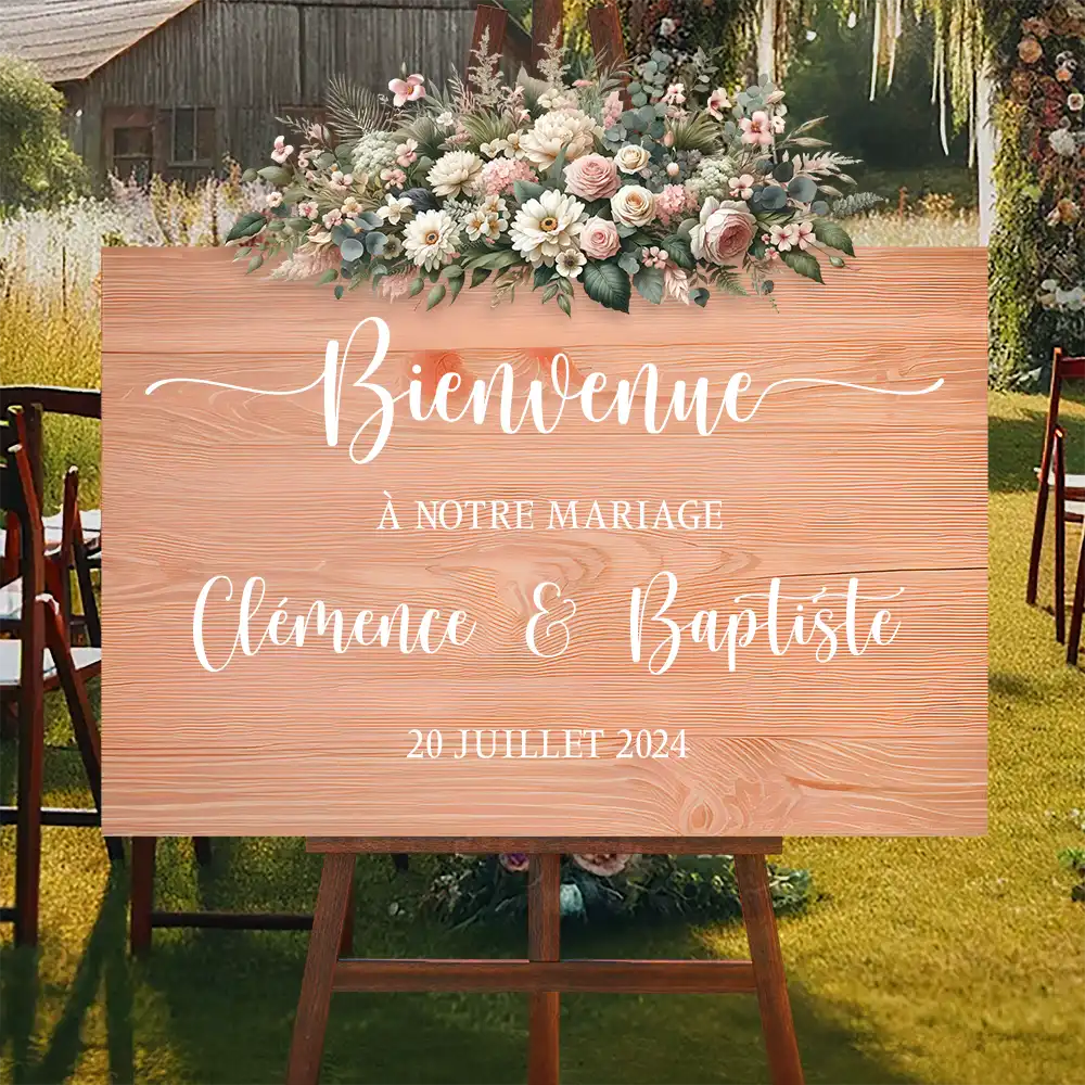 Panneau de Bienvenue Mariage en Bois cadre de bienvenue mariage