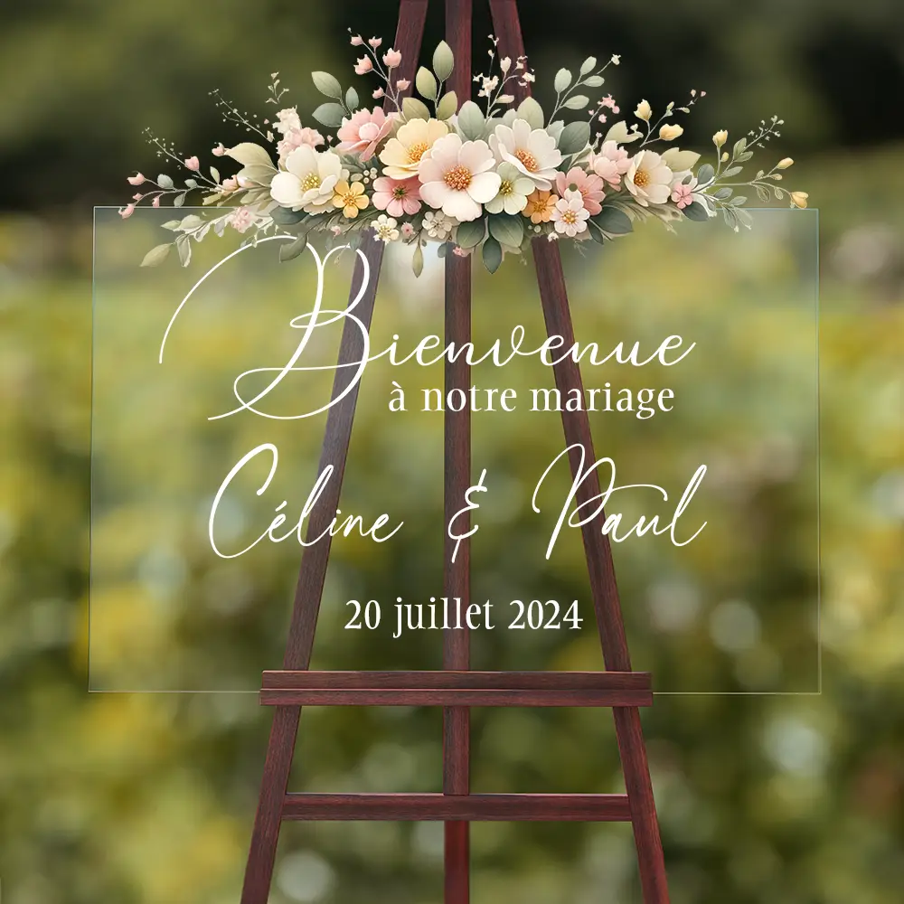 Tableau Plexiglas Mariage panneau bienvenue mariage original