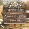 panneau bois bienvenue mariage