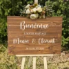 panneau bois mariage