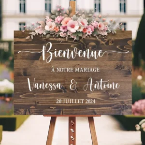 panneau de bienvenue mariage en bois