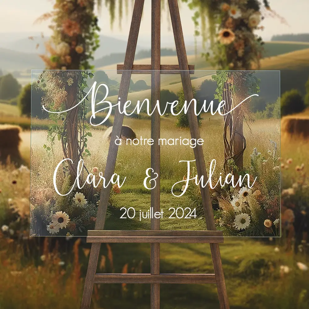 Bienvenue au Mariage Plexiglas panneau de bienvenue mariage plexi