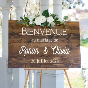 panneau en bois mariage