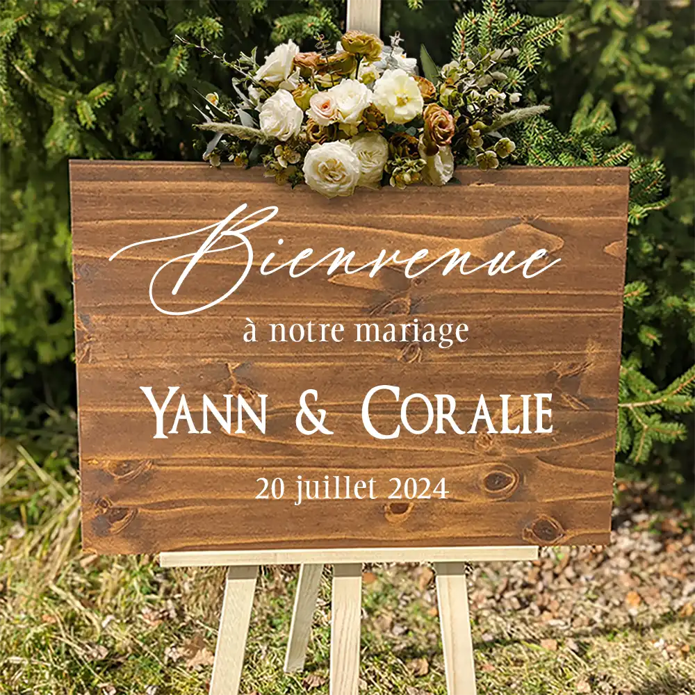 Panneau De Bienvenue Personnalisé En Acrylique Pour Mariage – 12x16 Pouces – Date Et Noms Gravés – Décoration De Réception