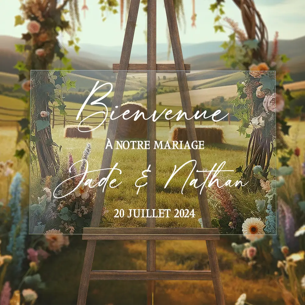 Panneau de Bienvenu Mariage tableau mariage plexiglas