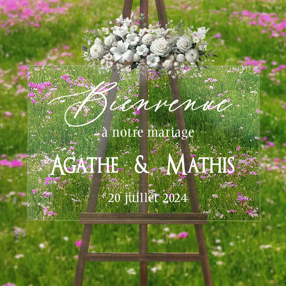 Tableau Bienvenue Mariage Plexi tableau plexiglas personnalisé mariage