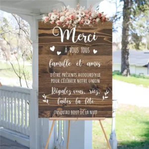 panneau d'accueil mariage