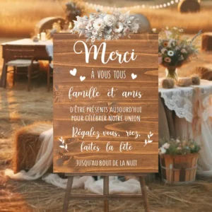 panneau mariage bois