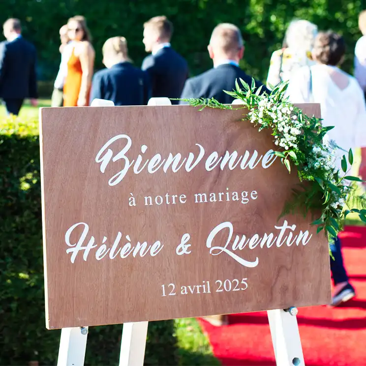 Panneau Mariage Bienvenue Bois