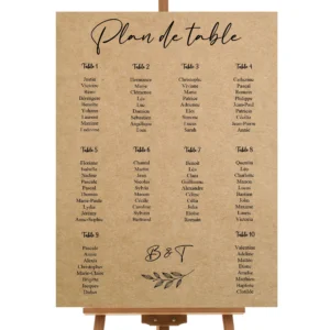 Panneau Plan de Table Mariage
