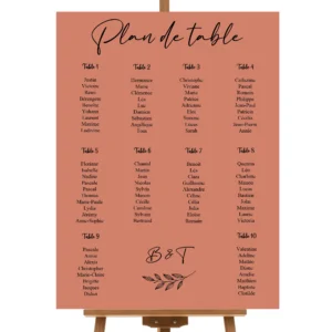 Panneau Plan de Table Mariage