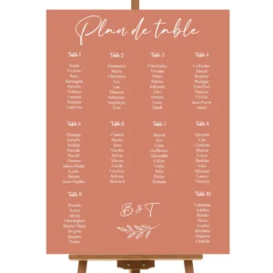 Panneau Plan de Table Mariage